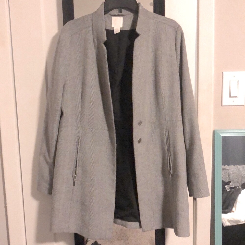🌺- H&M Collared Herringbone Coat Size Large